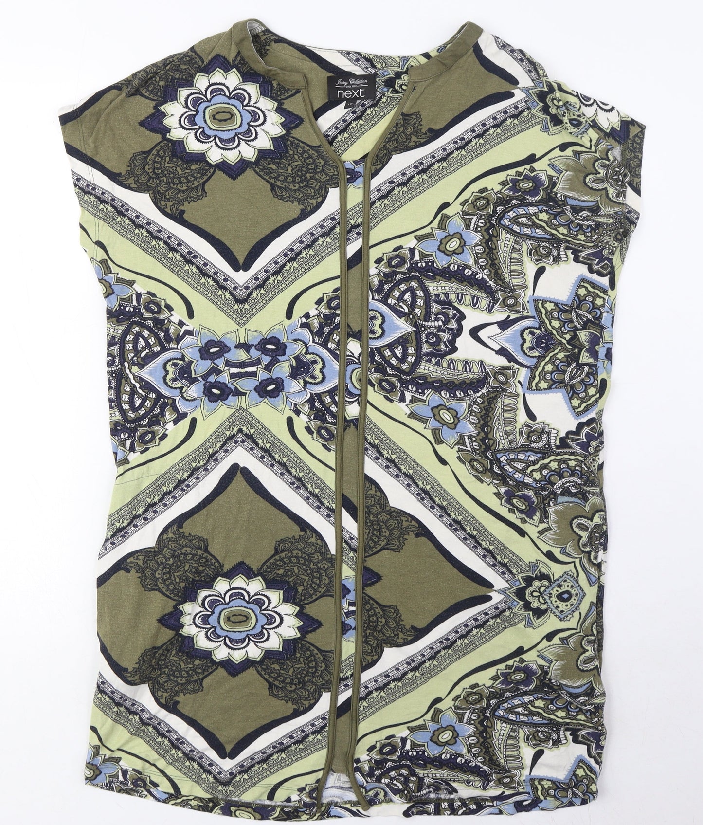 NEXT Womens Green Viscose T-Shirt Dress Size 10 Sweetheart Pullover