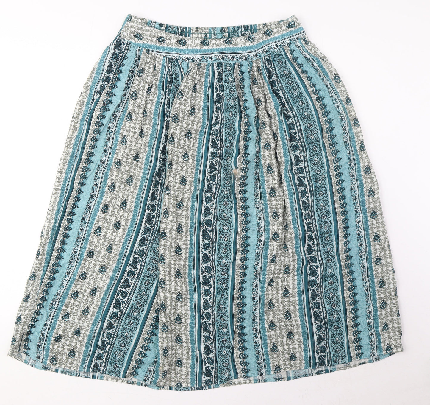 Marks and Spencer Womens Blue Viscose A-Line Skirt Size 10 - Pockets