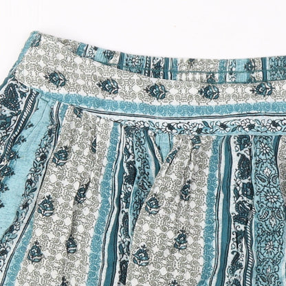 Marks and Spencer Womens Blue Viscose A-Line Skirt Size 10 - Pockets