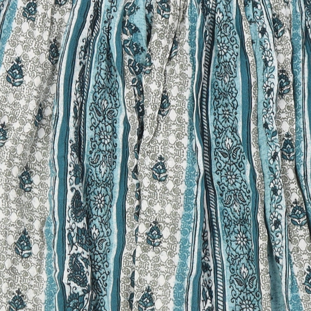 Marks and Spencer Womens Blue Viscose A-Line Skirt Size 10 - Pockets