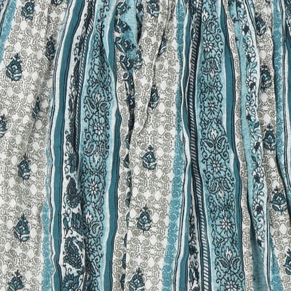 Marks and Spencer Womens Blue Viscose A-Line Skirt Size 10 - Pockets