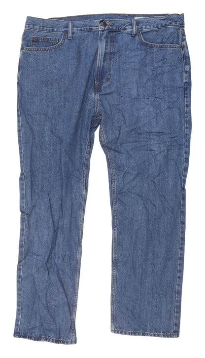 Marks and Spencer Men's Blue Regular Fit Straight Jeans