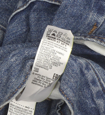 Marks and Spencer Men's Blue Regular Fit Straight Jeans