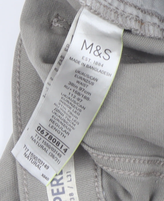 Marks and Spencer Men's Grey Tapered Jeans W38 L31