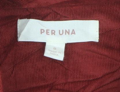 Womens UK Size 8 Marks and Spencer Red  Button-Up