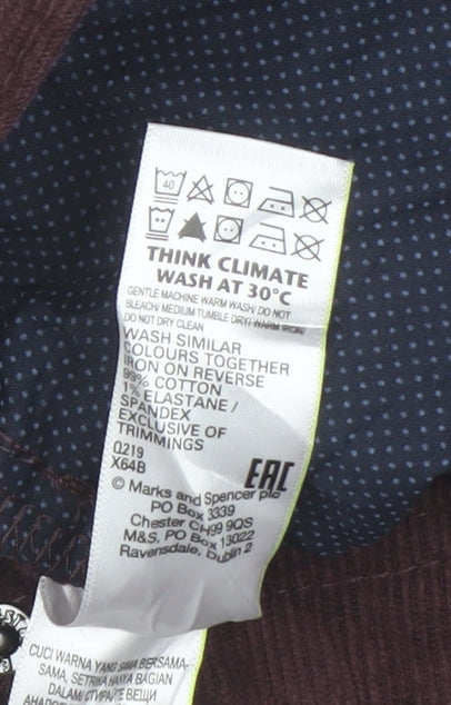 Marks and Spencer Men's Brown Chino Slim Trousers