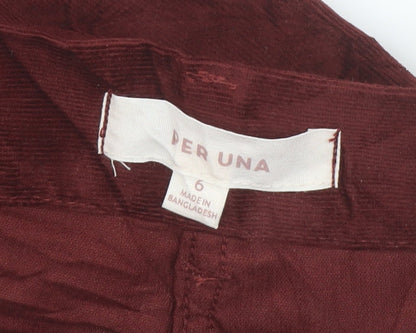 Womens UK Size 10 Marks and Spencer Regular Fit  Red Trousers