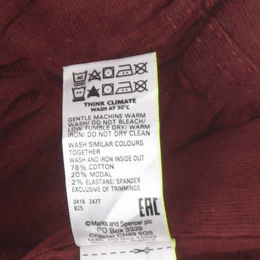 Womens UK Size 10 Marks and Spencer Regular Fit  Red Trousers