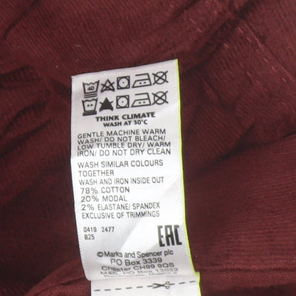 Womens UK Size 10 Marks and Spencer Regular Fit  Red Trousers