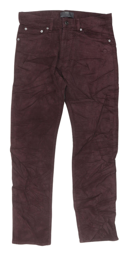 Marks and Spencer Burgundy Slim Corduroy Trousers