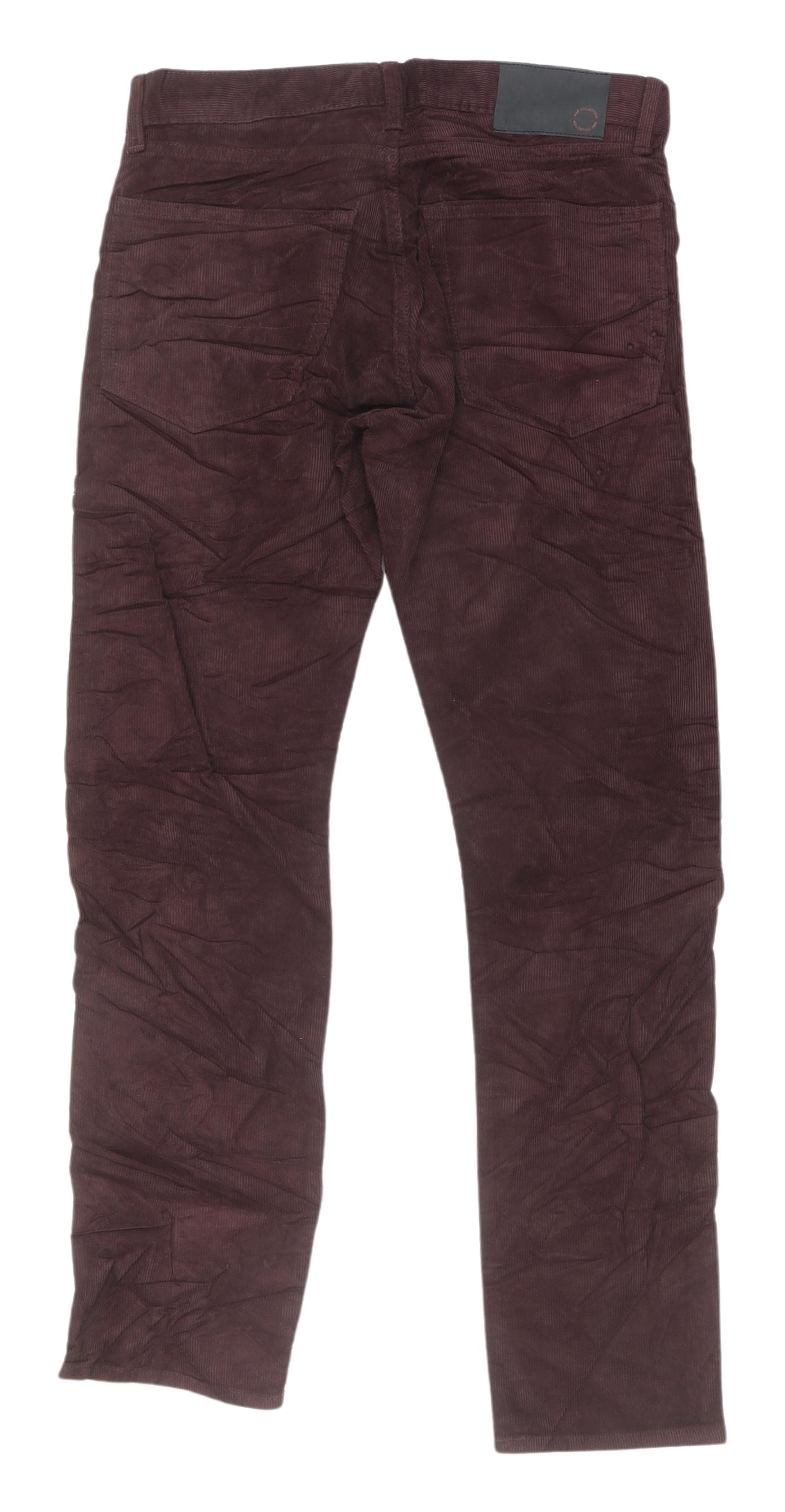 Marks and Spencer Burgundy Slim Corduroy Trousers