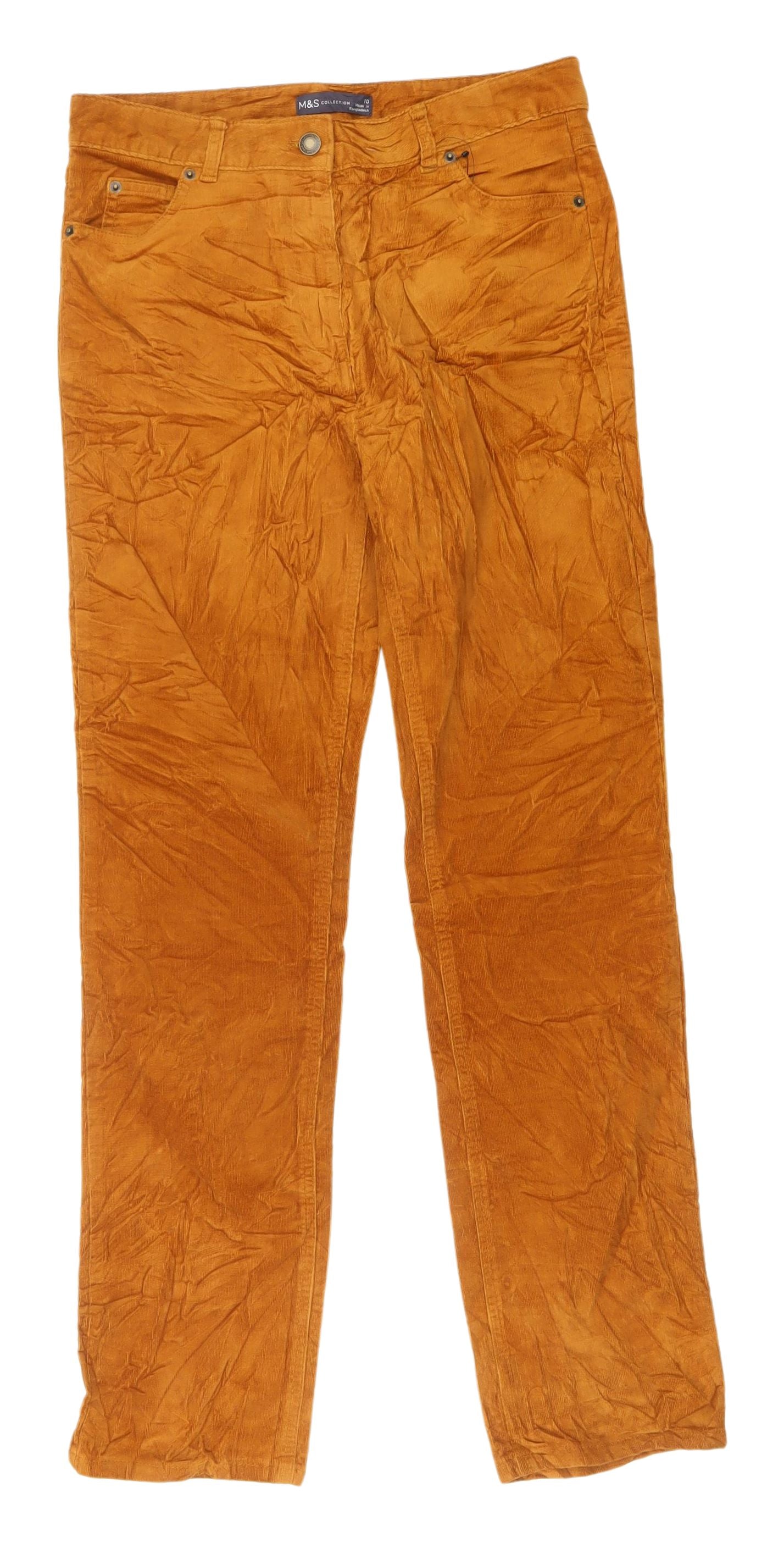 Womens UK Size 10 Marks and Spencer Regular Fit  Brown Trousers