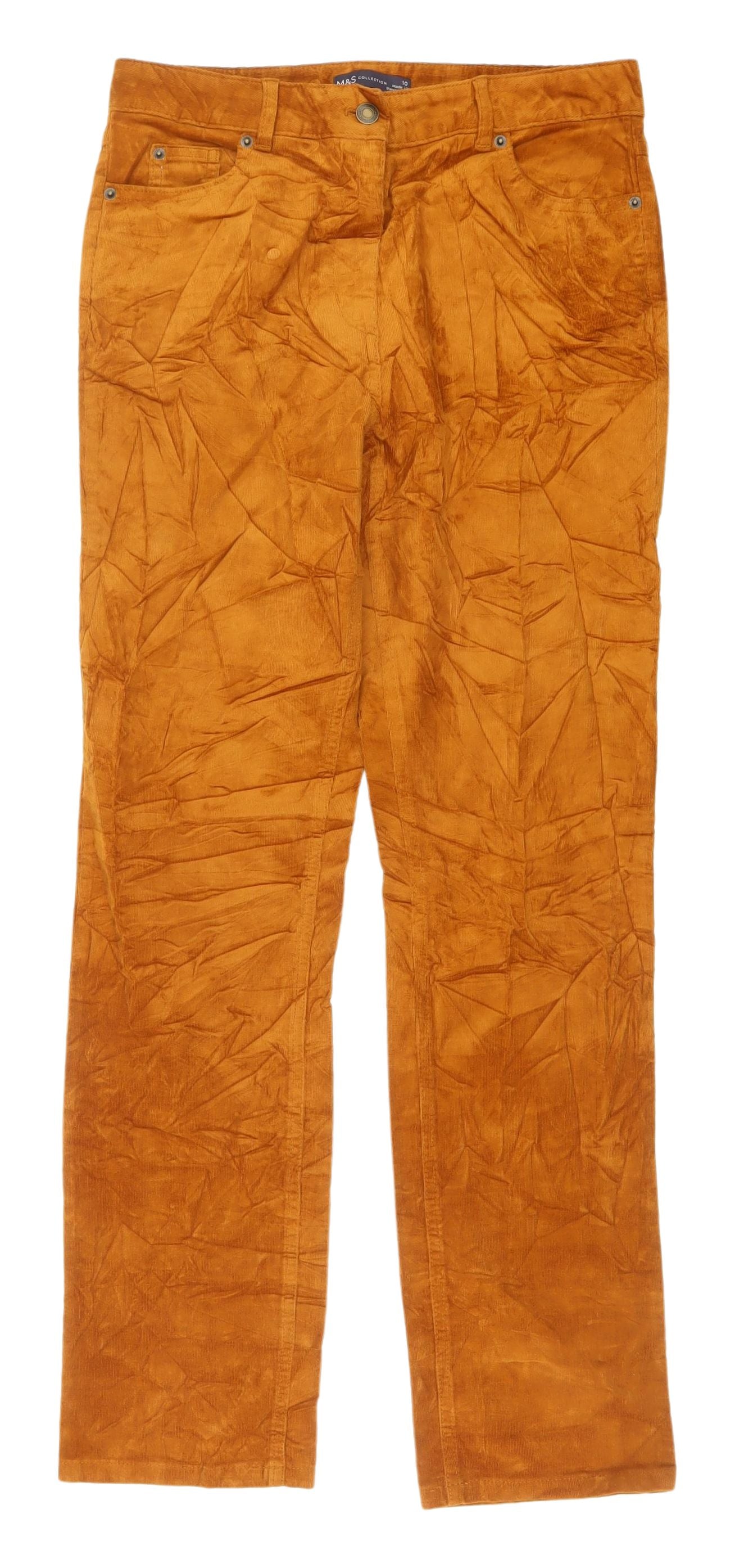 Womens UK Size 10 Marks and Spencer Regular Fit  Brown Trousers