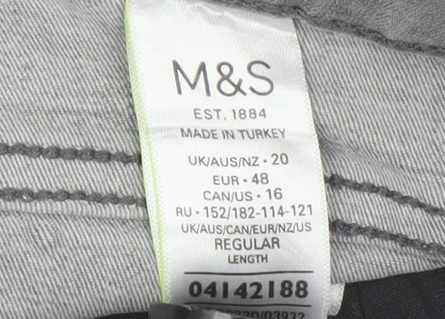 Womens UK Size 20 Marks and Spencer Regular Fit Skinny Grey Jeans