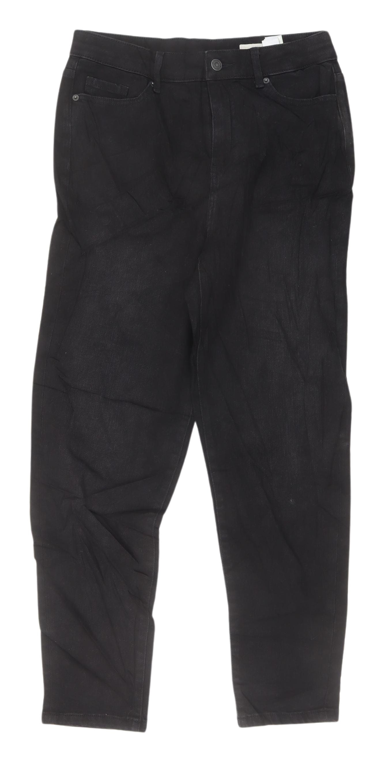 Womens UK Size 10 Marks and Spencer Regular Fit Straight Black Jeans