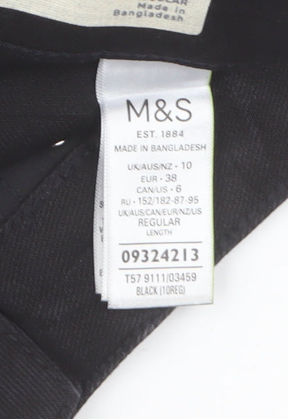 Womens UK Size 10 Marks and Spencer Regular Fit Straight Black Jeans