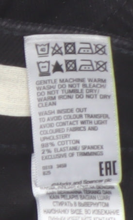 Womens UK Size 10 Marks and Spencer Regular Fit Straight Black Jeans