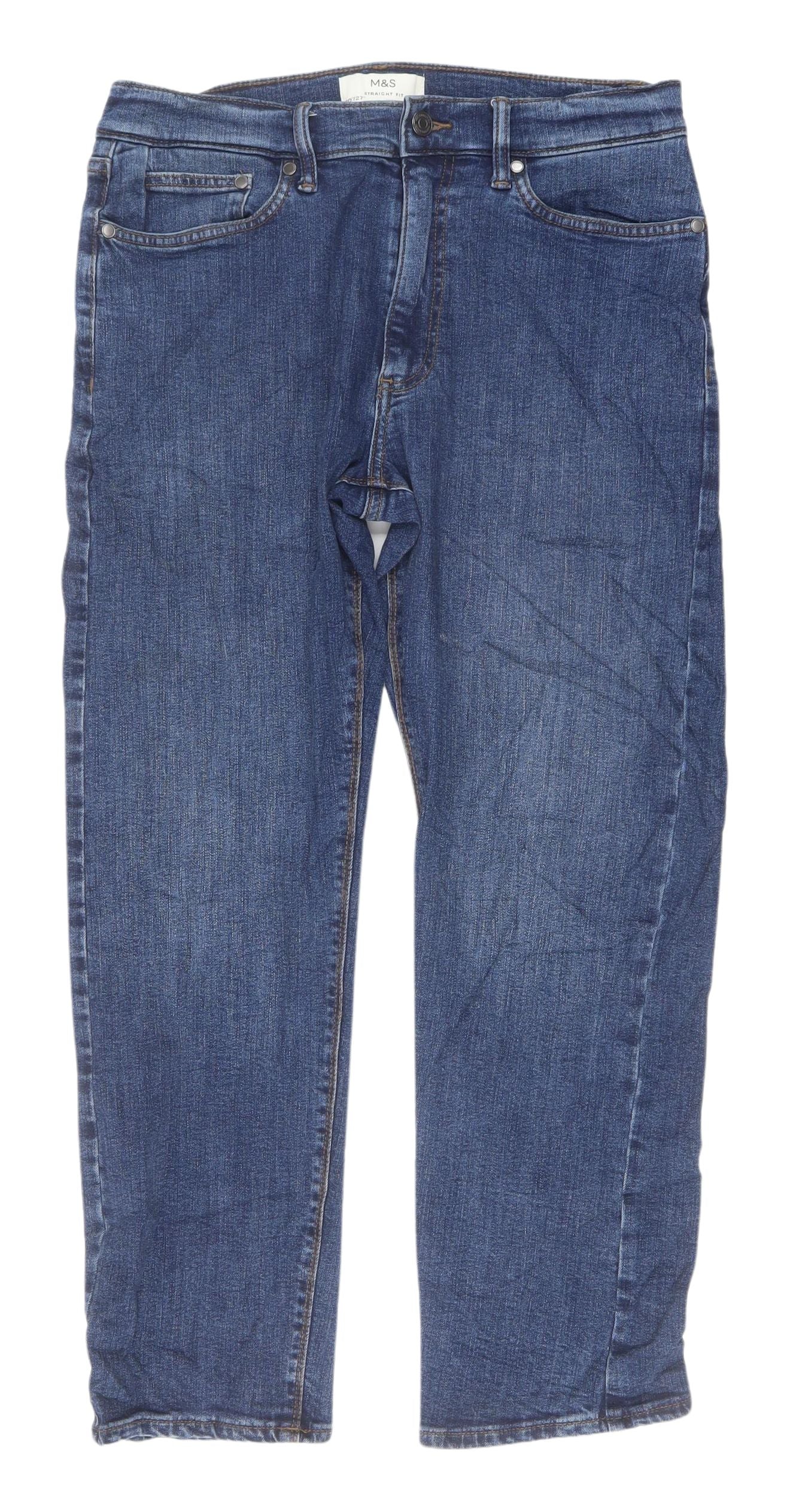 Marks and Spencer Men's Blue Straight Jeans Size 30/12