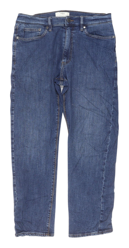 Marks and Spencer Men's Blue Straight Jeans Size 30/12
