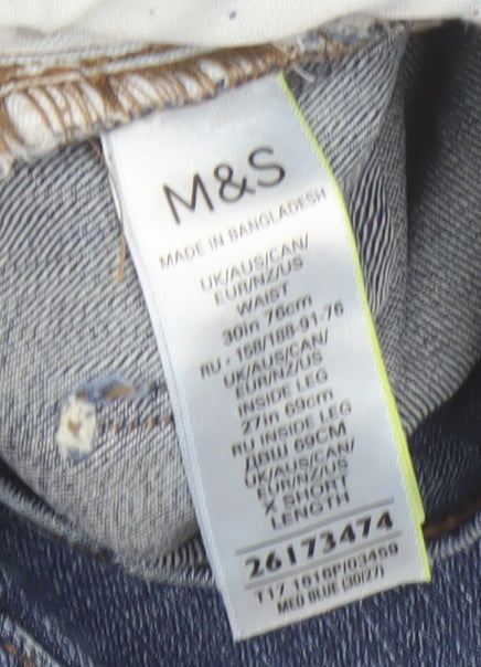 Marks and Spencer Men's Blue Straight Jeans Size 30/12