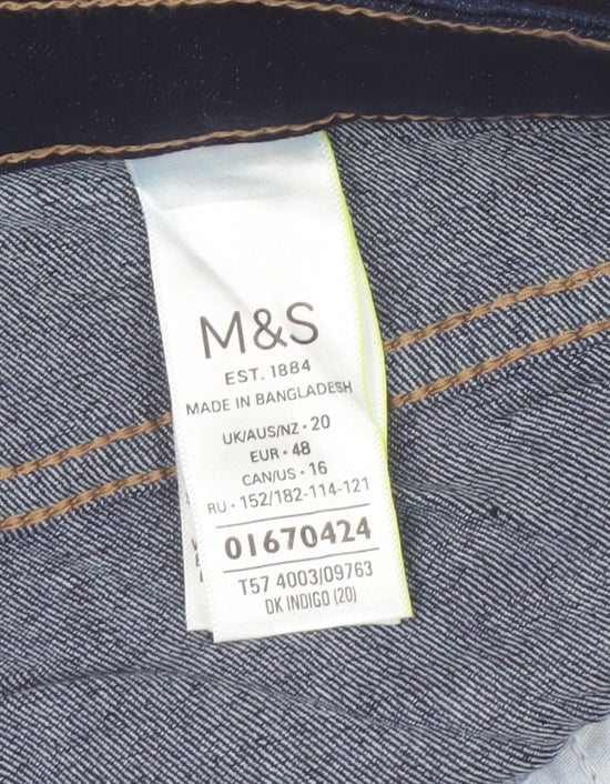 Marks and Spencer Women Blue Denim Shorts Size 20 Regular