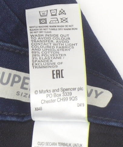 Marks and Spencer Women's Blue Skinny Jeans Size 8