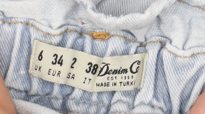 Denim Co Women's Blue Paperbag Jeans, Size 6