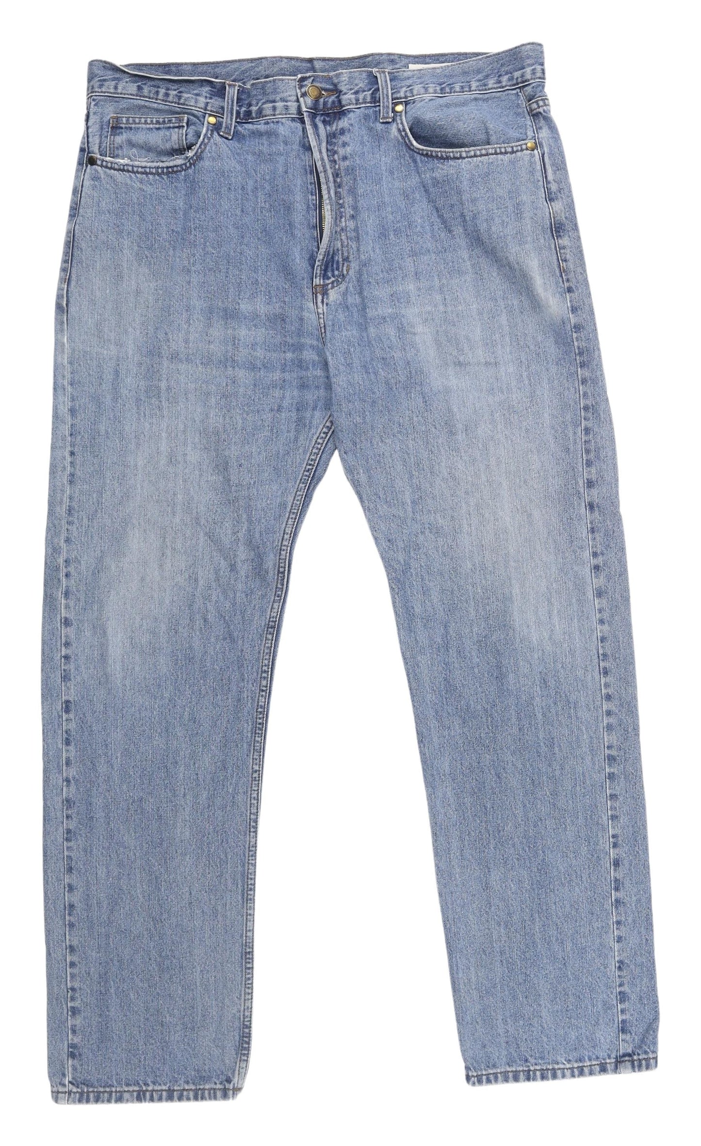 Marks and Spencer Men's Blue Straight Jeans, Size 38