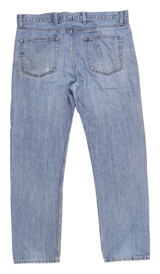 Marks and Spencer Men's Blue Straight Jeans, Size 38