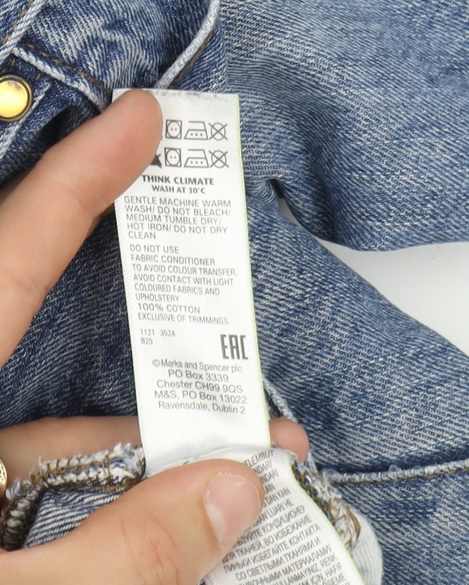 Marks and Spencer Men's Blue Straight Jeans, Size 38