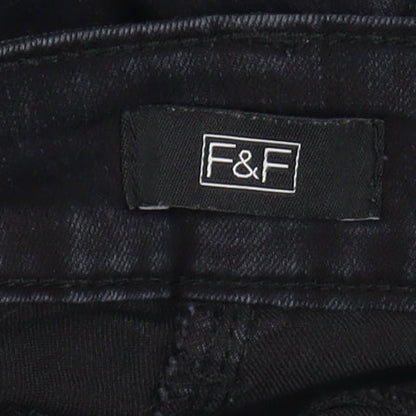 F&F Women's Black Skinny Jeans, Size 8, Stretch Denim