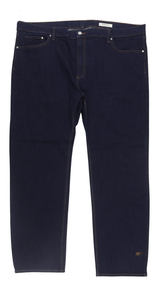 Marks and Spencer Men's Blue Straight Jeans, Size 46"W