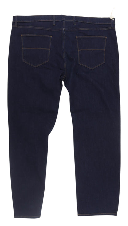 Marks and Spencer Men's Blue Straight Jeans, Size 46"W