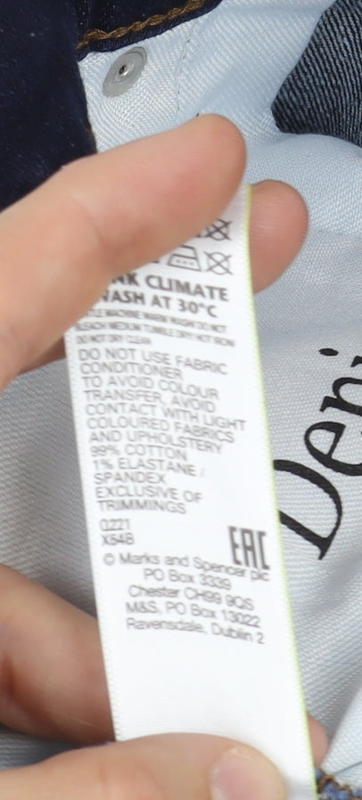 Marks and Spencer Men's Blue Straight Jeans, Size 46"W