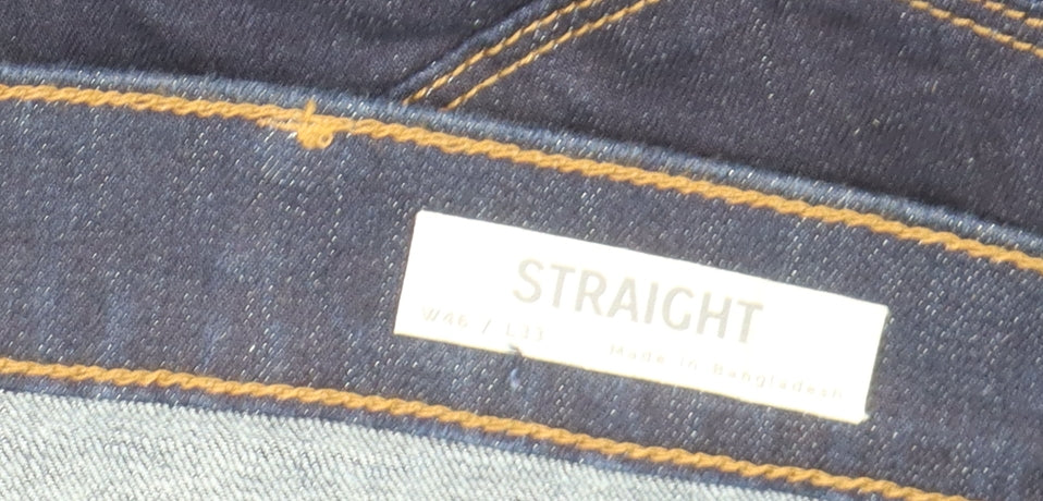 Marks and Spencer Men's Blue Straight Jeans, Size 46"W