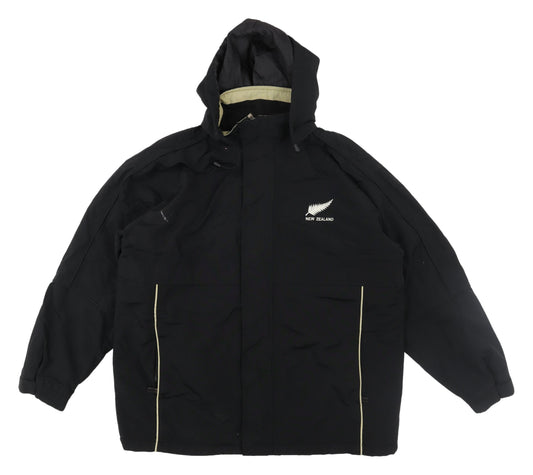 Mens UK Size L Essentials Black Parka Coat