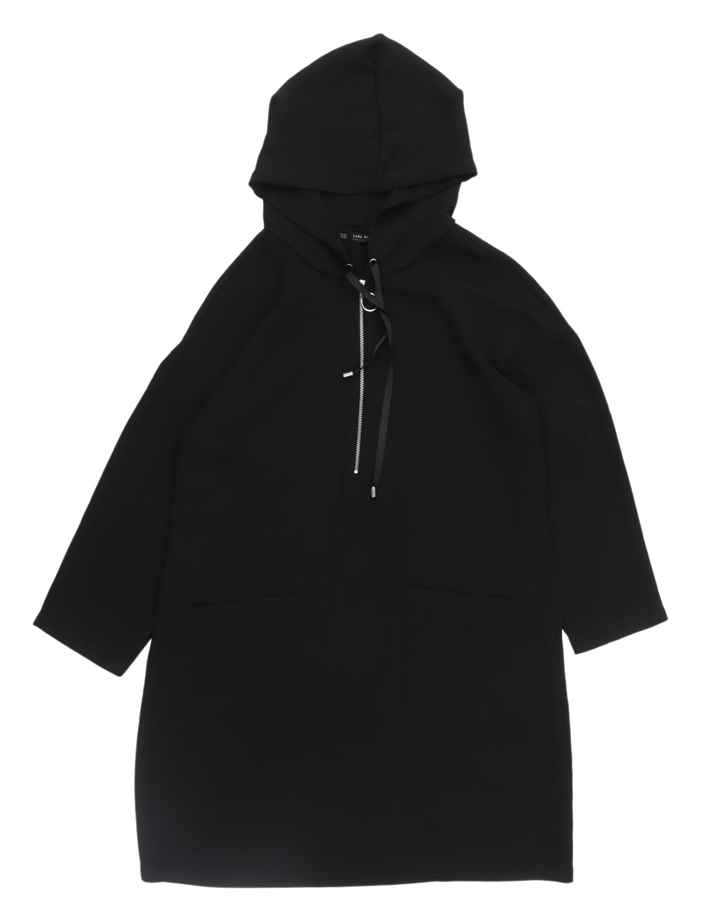 Zara Basic Women's Black Hooded Dress XS