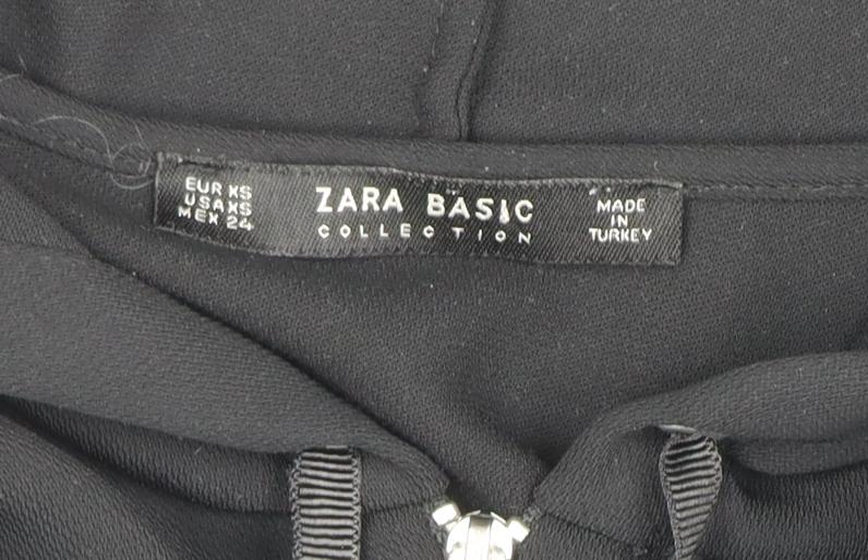 Zara Basic Women's Black Hooded Dress XS