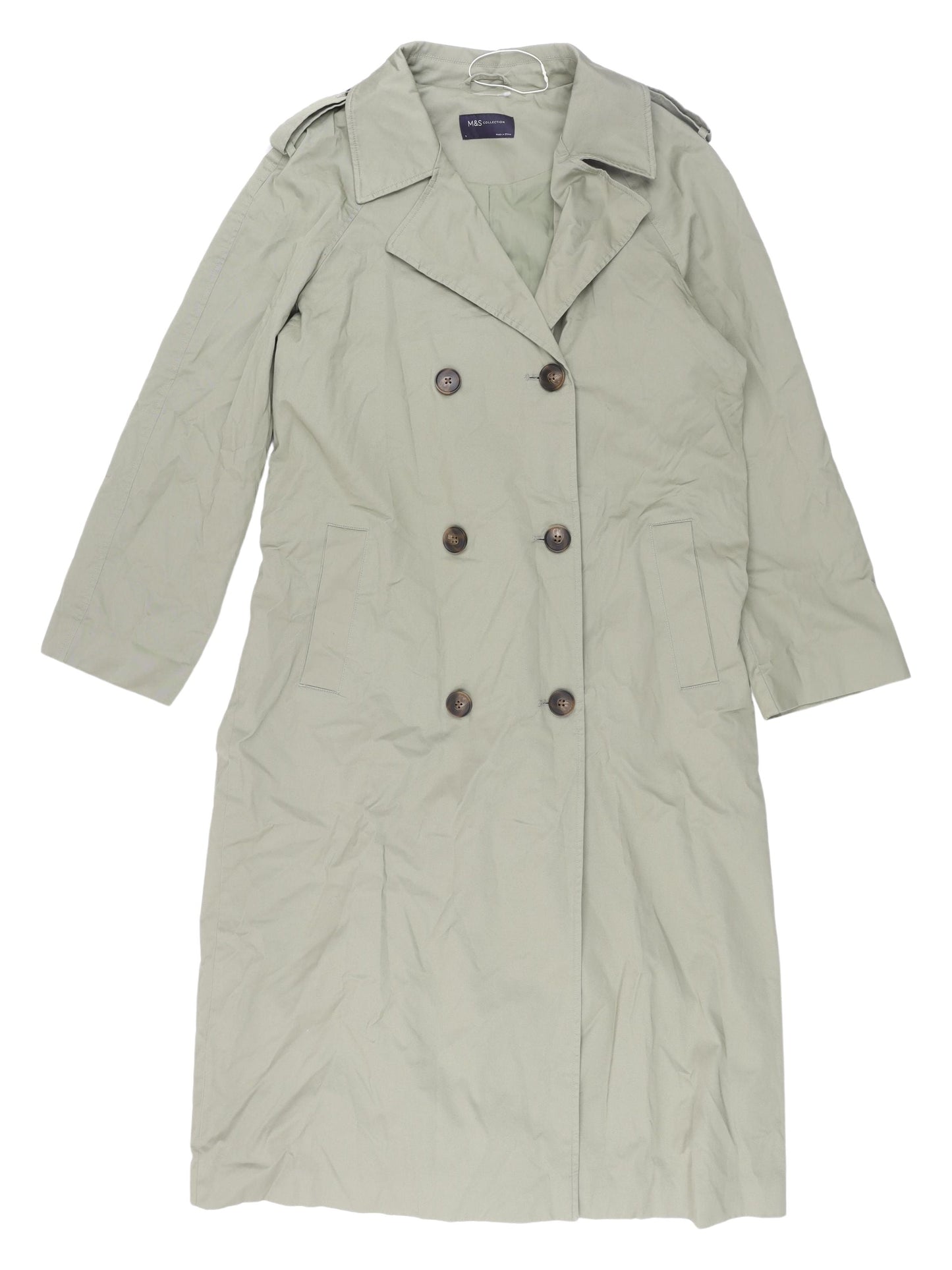 Womens UK Size 8 Marks and Spencer Green Trench Coat
