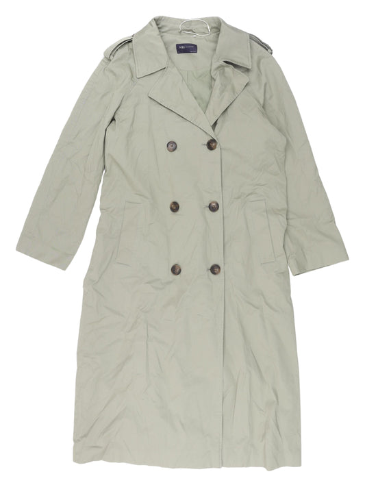 Womens UK Size 8 Marks and Spencer Green Trench Coat