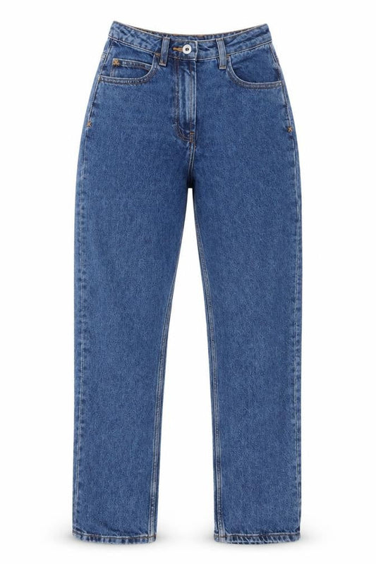 Womens UK Size 4 COLLUSION Regular Fit Straight Blue Jeans