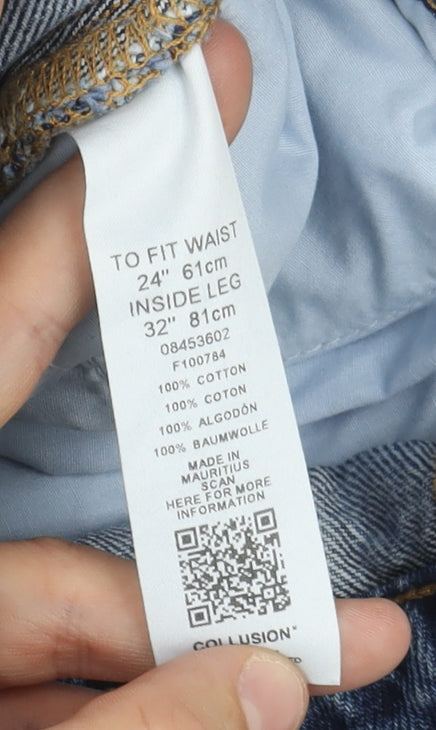 Collusion Women's Blue Straight Jeans, Size 4