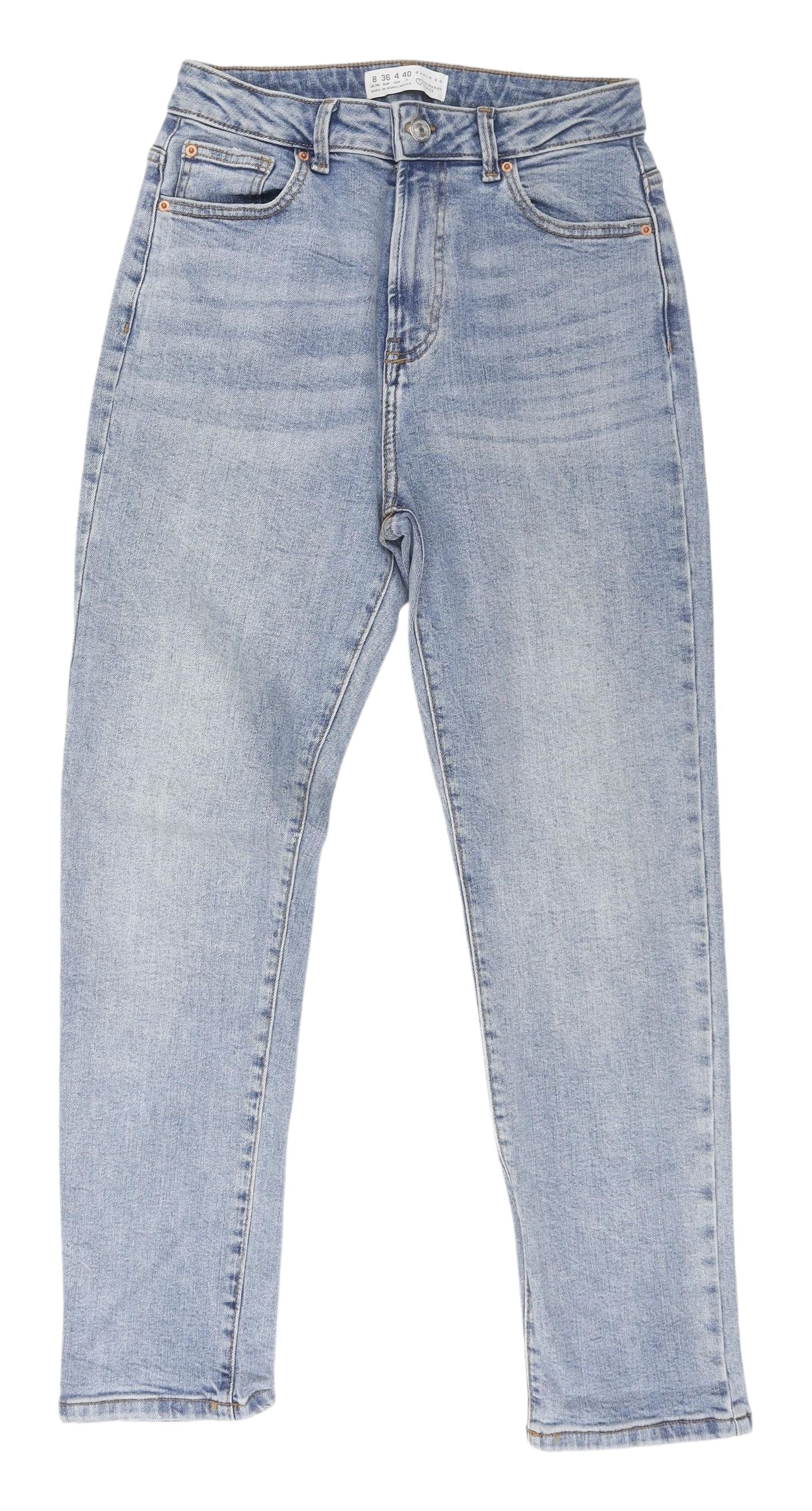 Primark Women's Blue Straight Jeans Size 8 with Pockets