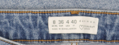 Primark Women's Blue Straight Jeans Size 8 with Pockets