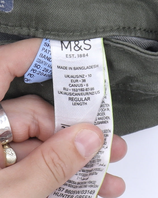 Womens UK Size 10 Marks and Spencer Skinny Fit Skinny Green Jeans