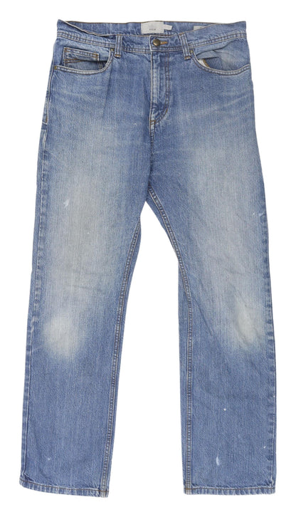 Marks and Spencer Men's Blue Straight Jeans Size L