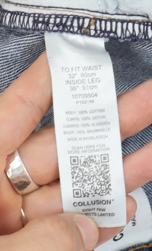 Collusion Women's Blue Straight Jeans Size 32