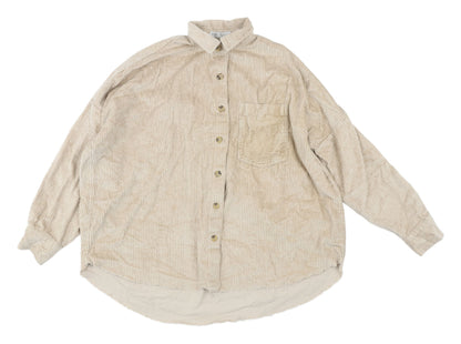 Womens UK Size M Stradivarius Beige  Button-Up