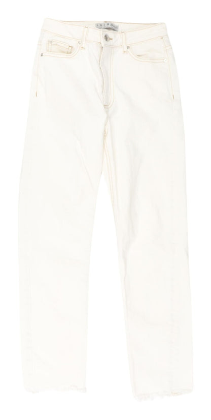 Denim Co. Women's Ivory Straight Jeans Size 6