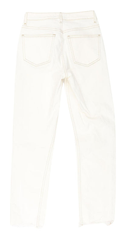 Denim Co. Women's Ivory Straight Jeans Size 6